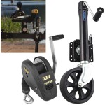 Fulton XLT Boat Trailer Winch 1800 lbs + XP Trailer Jack 1500 lbs 5 Year Warranty + Hardware Bolt-On Side Mount