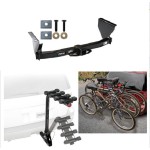 Trailer Hitch w/ 4 Bike Rack For 99-04 Jeep Grand Cherokee Approved for Recreational & Offroad Use Carrier for Adult Woman or Child Bicycles Foldable