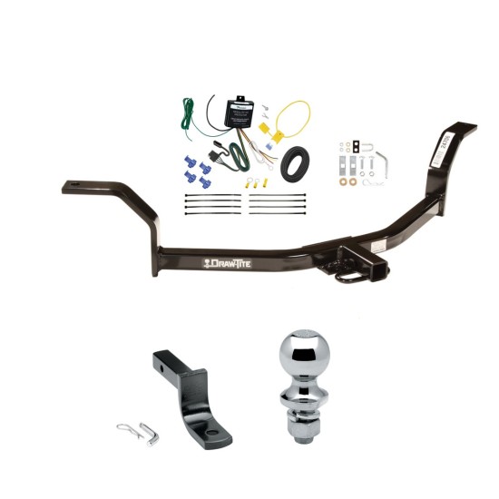 Trailer Tow Hitch For 01-05 Honda Civic 1-1/4" Receiver Class 1 w/ Wiring Draw Bar and 1-7/8" Ball