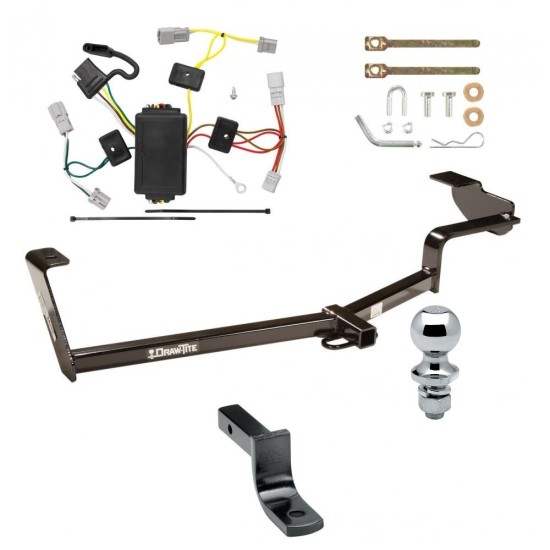 Trailer Tow Hitch For 06-15 Honda Civic 2 Dr. Coupe Except Si Complete Package w/ Wiring Draw Bar and 1-7/8" Ball