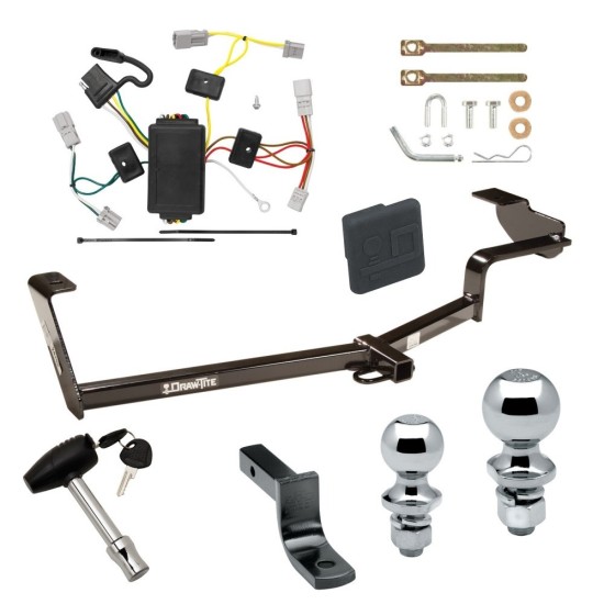 Trailer Tow Hitch For 06-15 Honda Civic 2 Dr. Coupe Except Si Deluxe Package Wiring 2" and 1-7/8" Ball and Lock