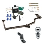 Trailer Tow Hitch For 06-11 Honda Civic Hybrid Si Complete Package w/ Wiring Draw Bar and 2" Ball