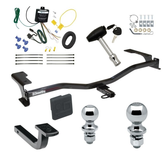 Trailer Tow Hitch For 10-12 Lincoln MKZ Deluxe Package Wiring 2" and 1-7/8" Ball and Lock