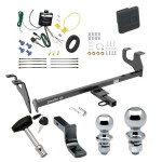 Trailer Tow Hitch For 15-18 Chrysler 200 4 Dr. Sedan Deluxe Package Wiring 2" and 1-7/8" Ball and Lock