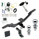 Trailer Tow Hitch For 09-23 Audi A4 4 Dr. Sedan Deluxe Package Wiring 2" and 1-7/8" Ball and Lock