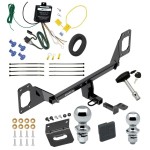 Ultimate Tow Package For 16-23 Honda Civic Trailer Hitch w/ Wiring Draw-Bar Dual 2" and 1-7/8" Ball Lock Bracket Cover 1-1/4" Receiver