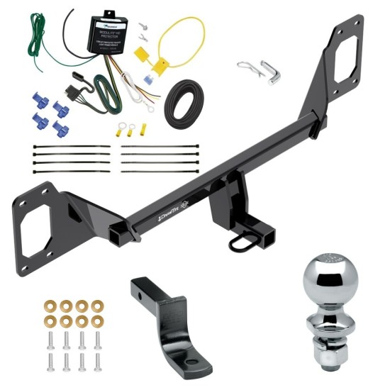 Trailer Tow Hitch For 16-23 Honda Civic Coupe Hatchback Except w/Center Exhaust Complete Package w/ Wiring Draw Bar and 2" Ball