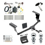 Ultimate Tow Package For 17-24 Subaru Impreza Trailer Hitch w/ Wiring Draw-Bar Dual 2" and 1-7/8" Ball Lock Bracket Cover 1-1/4" Receiver 