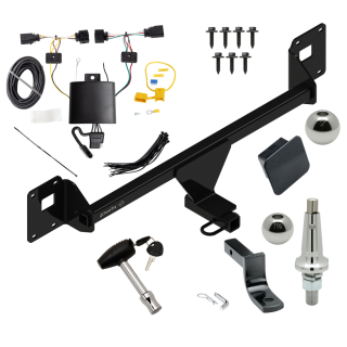 Trailer Tow Hitch For 19-23 Volkswagen Jetta Ultimate Package w/ Wiring Draw Bar Kit Interchange 2" 1-7/8" Ball Lock and Cover