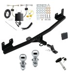 Trailer Tow Hitch For 21-23 KIA Rio 5 Dr. Deluxe Package Wiring 2" and 1-7/8" Ball and Lock