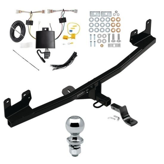 Trailer Tow Hitch For 21-23 KIA Rio 5 Dr. Complete Package w/ Wiring Draw Bar and 2" Ball