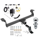Trailer Tow Hitch For 20-24 Ford Escape (Except Hybrid) Complete Package w/ Wiring Draw Bar and 1-7/8" Ball