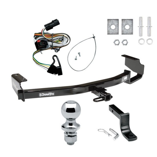 Trailer Tow Hitch For 01-03 Chrysler Town & Country Voyager Dodge Grand Caravan Complete Package w/ Wiring Draw Bar and 1-7/8" Ball