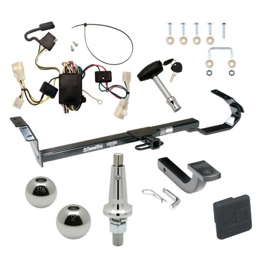 Trailer Tow Hitch For 02-06 Toyota Camry 4 Dr. Sedan Ultimate Package w/ Wiring Draw Bar Kit Interchange 2" 1-7/8" Ball Lock and Cover