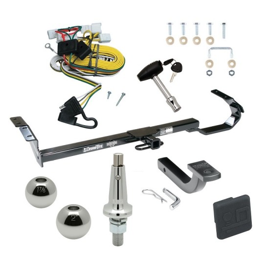 Trailer Tow Hitch For 97-01 Toyota Camry 4 Dr. Sedan Ultimate Package w/ Wiring Draw Bar Kit Interchange 2" 1-7/8" Ball Lock and Cover