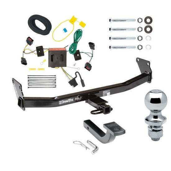 Trailer Tow Hitch For 08-17 Jeep Patriot Complete Package w/ Wiring Draw Bar and 1-7/8" Ball