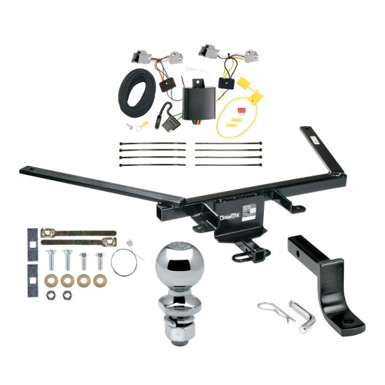 Trailer Tow Hitch For 10-19 Ford Taurus 4 Dr Sedan Complete Package w/ Wiring Draw Bar Kit and 2" Ball