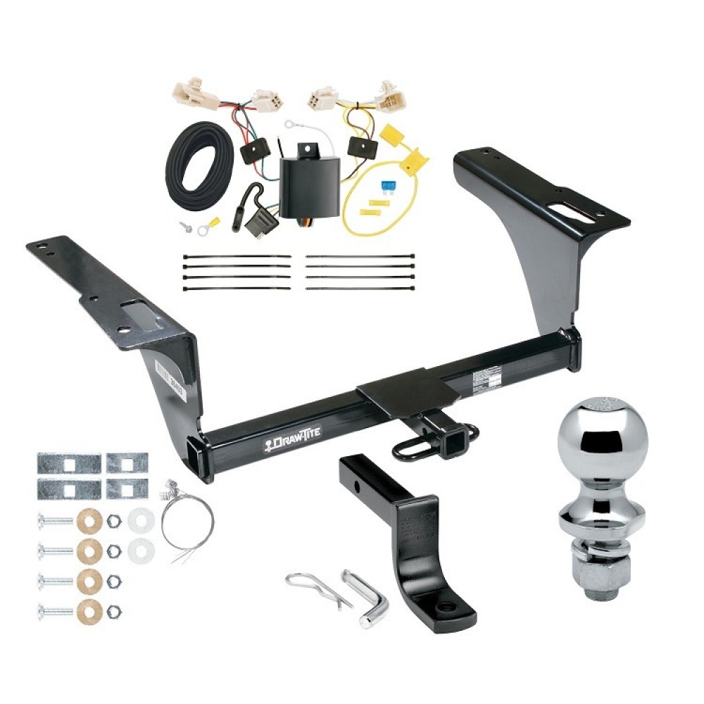 Trailer Tow Hitch For 15-19 Subaru Legacy Sedan Complete Package w/ Wiring Draw Bar and 1-7/8" Ball