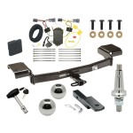 Trailer Tow Hitch For 10-15 Hyundai Tucson Ultimate Package w/ Wiring Draw Bar Kit Interchange 2" 1-7/8" Ball Lock and Cover