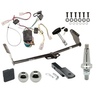 Trailer Tow Hitch For 04-10 Toyota Sienna Ultimate Package w/ Wiring Draw Bar Kit Interchange 2" 1-7/8" Ball Lock and Cover