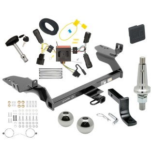 Trailer Tow Hitch For 13-16 Ford Escape Ultimate Package w/ Wiring Draw Bar Kit Interchange 2" 1-7/8" Ball Lock and Cover