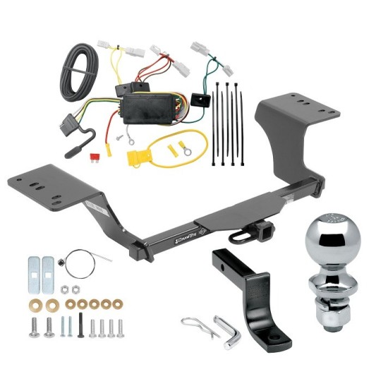 Trailer Tow Hitch For 12-17 Toyota Camry Except Hybrid Class 2 Complete Package w/ Wiring Draw Bar Kit and 2" Ball