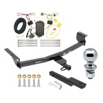 Trailer Tow Hitch For 08-20 Nissan Rogue Class 2 Complete Package w/ Wiring Draw Bar Kit and 2" Ball