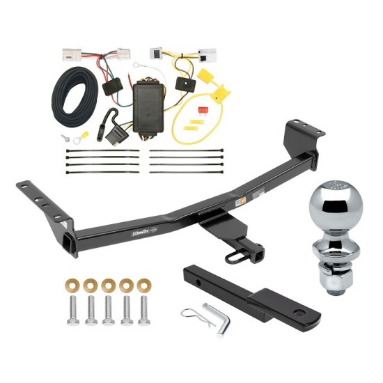 Trailer Tow Hitch For 08-20 Nissan Rogue Class 2 Complete Package w/ Wiring Draw Bar Kit and 2" Ball
