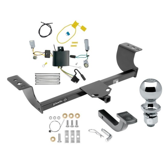 Trailer Tow Hitch For 15-23 Dodge Challenger Except Models w/Quad Tip Exhaust Class 2 Complete Package w/ Wiring Draw Bar Kit and 2" Ball