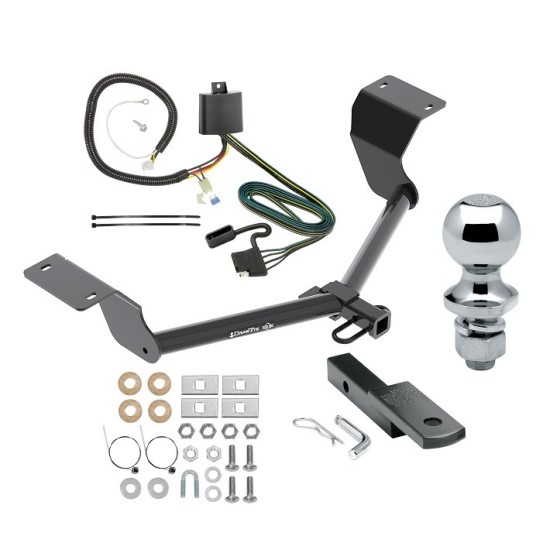 Trailer Tow Hitch For 17-24 Honda CR-V Except Hybrid Complete Package w/ Wiring Draw Bar and 1-7/8" Ball