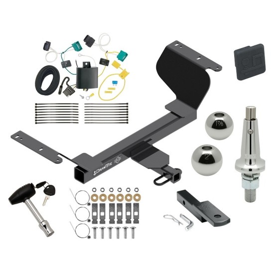 Trailer Tow Hitch For 18-21 Chevy Equinox Except Premier or Models w/1.6L Diesel Class 2 Ultimate Package w/ Wiring Draw Bar Kit Interchange 2" 1-7/8" Ball Lock and Cover