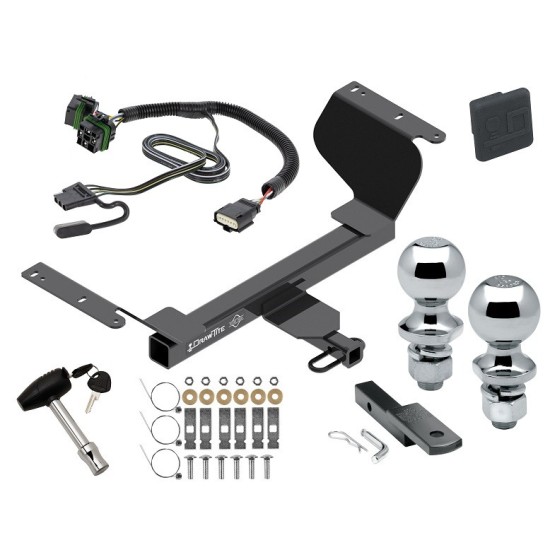 Trailer Tow Hitch For 18-23 Chevrolet Equinox GMC Terrain Except Diesel Deluxe Package Wiring 2" and 1-7/8" Ball and Lock