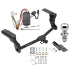 Trailer Tow Hitch For 16-24 Subaru Crosstrek Except Hybrid Complete Package w/ Wiring Draw Bar and 1-7/8" Ball