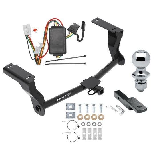 Trailer Tow Hitch For 16-24 Subaru Crosstrek Except Hybrid Complete Package w/ Wiring Draw Bar and 1-7/8" Ball