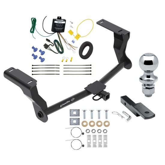 Trailer Tow Hitch For 16-23 Subaru Crosstrek Hybrid Complete Package w/ Wiring Draw Bar and 1-7/8" Ball