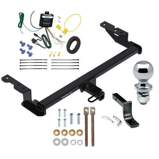 Trailer Tow Hitch For 18-22 Ford EcoSport Class 2 Complete Package w/ Wiring Draw Bar Kit and 2" Ball