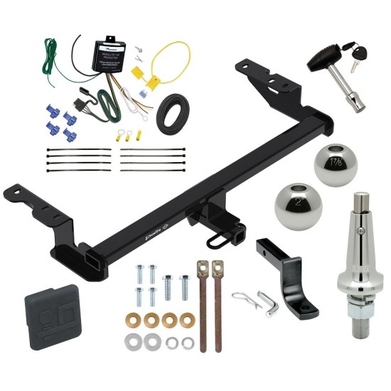 Trailer Tow Hitch For 18-22 Ford EcoSport Class 2 Ultimate Package w/ Wiring Draw Bar Kit Interchange 2" 1-7/8" Ball Lock and Cover