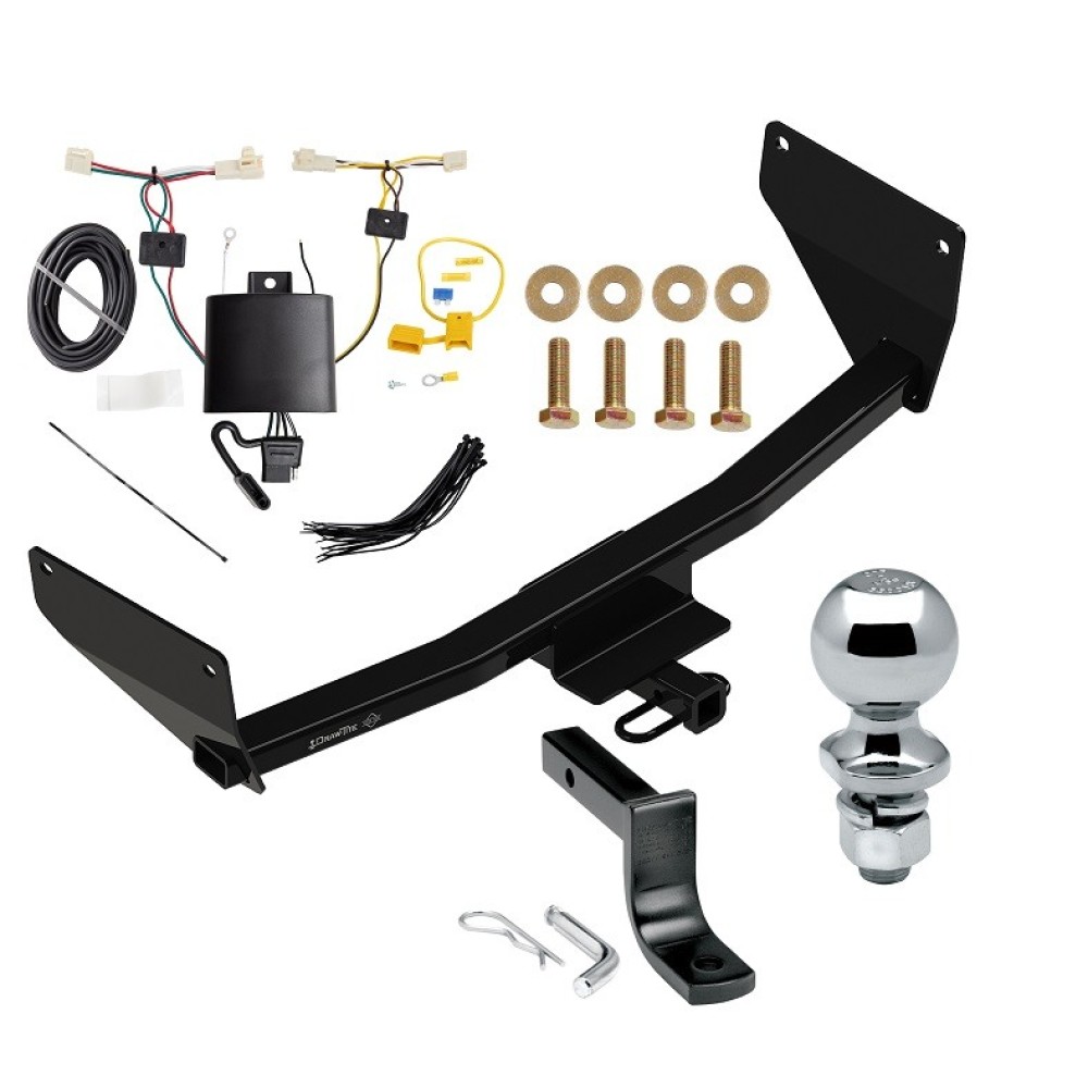 Trailer Tow Hitch For 19-24 Toyota RAV4 Complete Package w/ Wiring Draw Bar Kit and 2" Ball