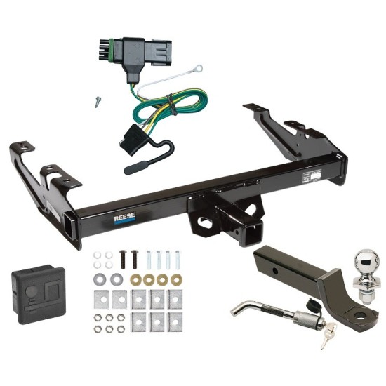 Reese Trailer Tow Hitch For 88-00 Chevy GMC C1500 C2500 C3500 K1500 K2500 K3500 Deluxe Package Wiring 2" Ball Mount and Lock