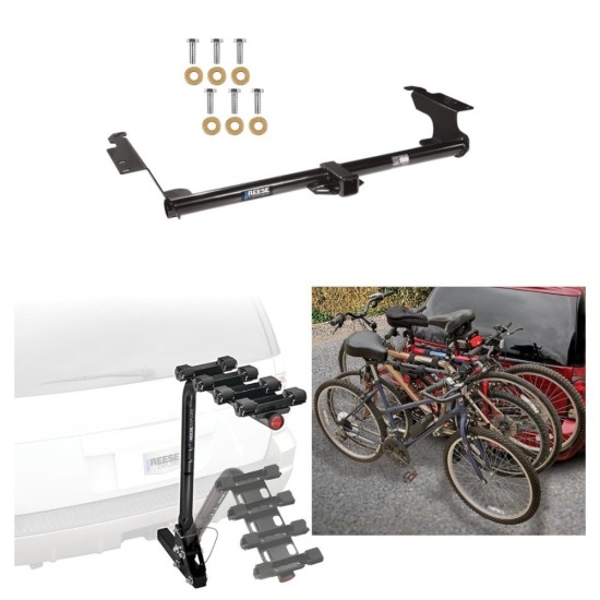 Trailer Hitch w/ 4 Bike Rack For 99-17 Honda Odyssey Approved for Recreational & Offroad Use Carrier for Adult Woman or Child Bicycles Foldable