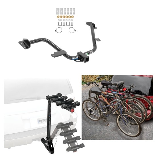 Trailer Hitch w/ 4 Bike Rack For 15-18 Chevy City Express 13-22 Nissan NV200 Approved for Recreational & Offroad Use Carrier for Adult Woman or Child Bicycles Foldable