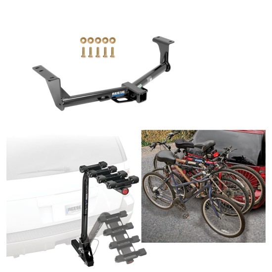 Trailer Hitch w/ 4 Bike Rack For 15-24 Nissan Murano All Styles Approved for Recreational & Offroad Use Carrier for Adult Woman or Child Bicycles Foldable