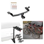 Trailer Hitch w/ 4 Bike Rack For 14-23 Jeep Cherokee All Styles Approved for Recreational & Offroad Use Carrier for Adult Woman or Child Bicycles Foldable