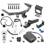 For 2014-2020 Acura MDX Trailer Hitch Tow PKG w/ Pro Series Pilot Brake Control + Plug & Play BC Adapter + 7-Way RV Wiring + 2" & 2-5/16" Ball & Drop Mount (Excludes: w/Full Size Spare Tire Models) By Reese Towpower