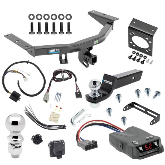 For 2014-2020 Acura MDX Trailer Hitch Tow PKG w/ Tekonsha Brakeman IV Brake Control + Plug & Play BC Adapter + 7-Way RV Wiring + 2" & 2-5/16" Ball & Drop Mount (Excludes: w/Full Size Spare Tire Models) By Reese Towpower