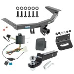 For 2014-2020 Acura MDX Trailer Hitch Tow PKG w/ 4-Flat Wiring + Starter Kit Ball Mount w/ 2" Drop & 2" Ball + Wiring Bracket + Hitch Cover (Excludes: w/Full Size Spare Tire Models) By Reese Towpower