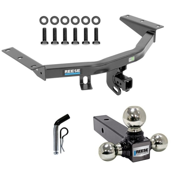 For 2014-2020 Acura MDX Trailer Hitch Tow PKG w/ Triple Ball Ball Mount 1-7/8" & 2" & 2-5/16" Trailer Balls + Pin/Clip (Excludes: w/Full Size Spare Tire Models) By Reese Towpower