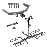 For 2016-2022 Honda Pilot Trailer Hitch Tow PKG w/ 2 Bike Plaform Style Carrier Rack + Hitch Lock By Reese Towpower