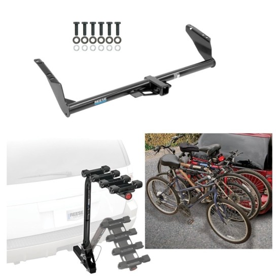 Trailer Hitch w/ 4 Bike Rack For 04-20 Toyota Sienna All Styles Approved for Recreational & Offroad Use Carrier for Adult Woman or Child Bicycles Foldable