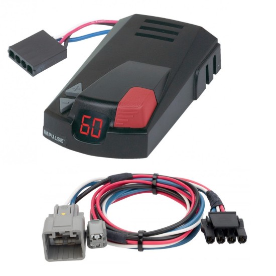 Hopkins Impulse Trailer Brake Control for 13-14 RAM 1500 2500 3500 w/ Plug Play Wiring Adapter Eletric Time Based Module Box Controller